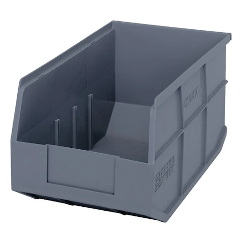 14" L x 8-1/4" W x 7" Hgt. Quantum® Gray Stackable Shelf Bin