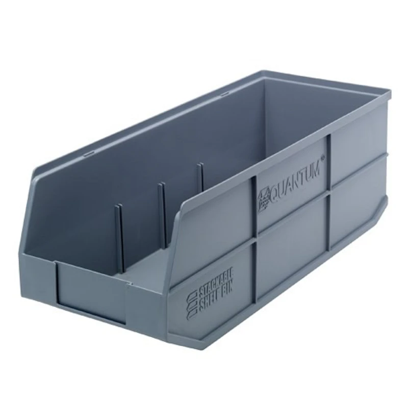 20-1/2" L x 8-1/4" W x 7" Hgt. Quantum® Gray Stackable Shelf Bin