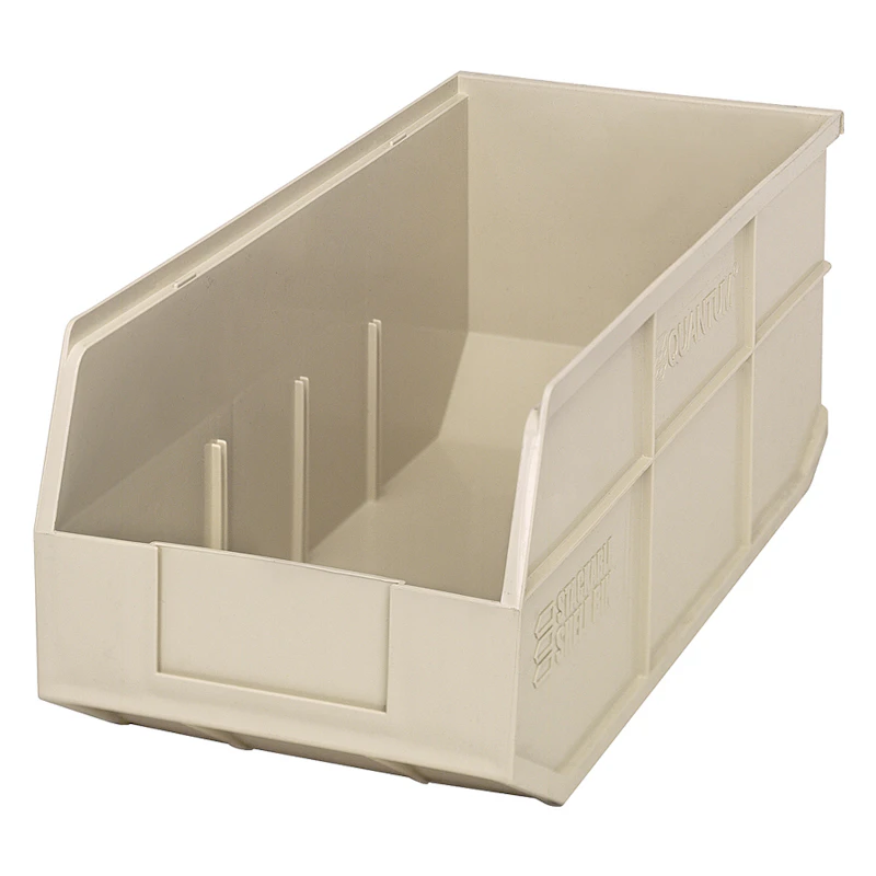18" L x 8-1/4" W x 7" Hgt. Quantum® Ivory Stackable Shelf Bin
