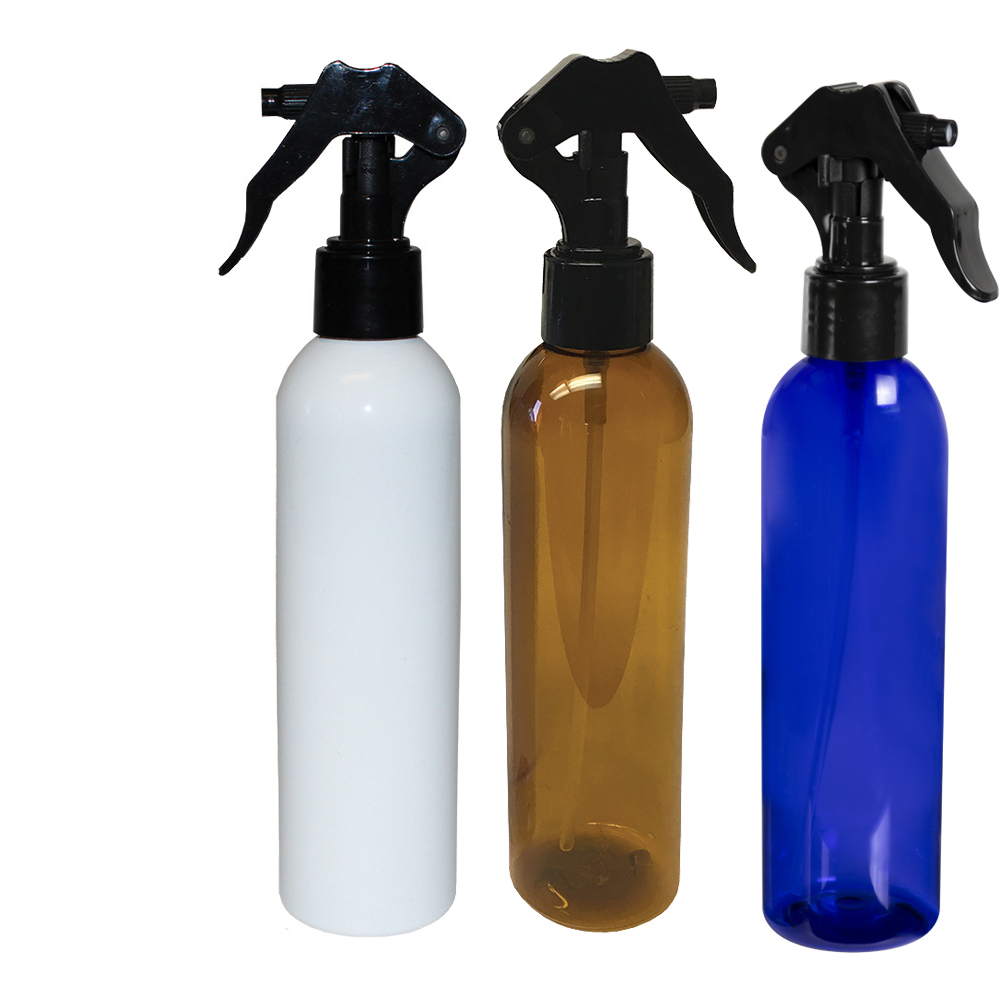 Bullet Spray Bottles with Black Micro Sprayers U.S. Plastic Corp