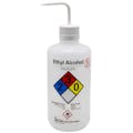 32 oz./1000mL Ethanol Nalgene™ Right-To-Know Safety Wash Bottle with White Dispensing Nozzle