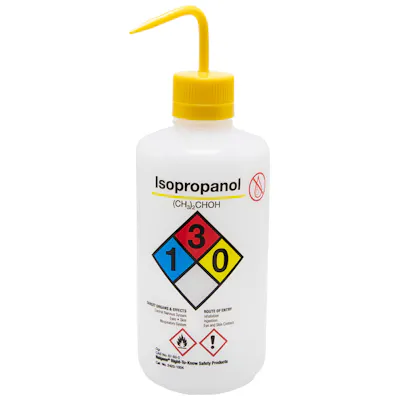 32 oz./1000mL Isopropanol Nalgene™ Right-To-Know Safety Wash Bottle with Yellow Dispensing Nozzle