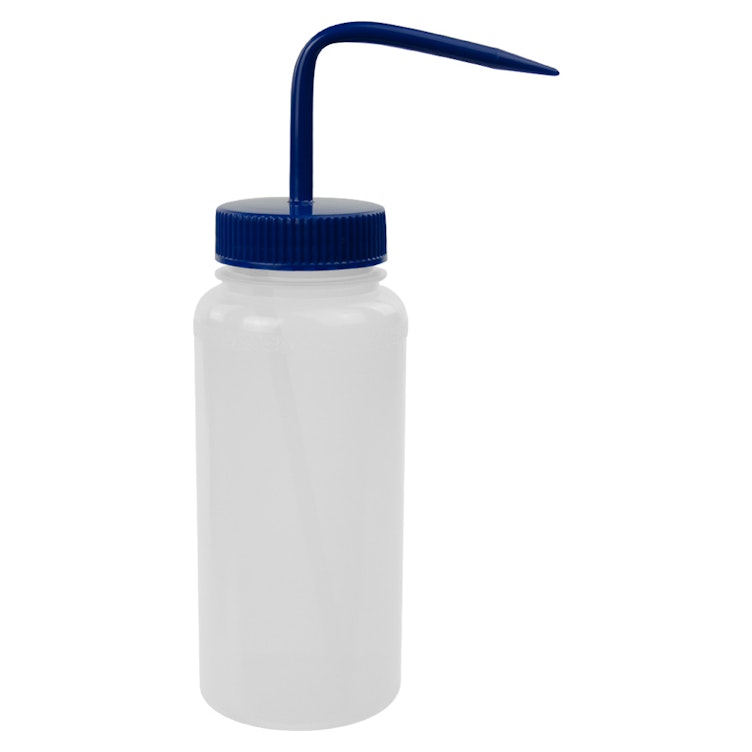 Choice 16 oz. Blue Wide Mouth Squeeze Bottle - 6/Pack