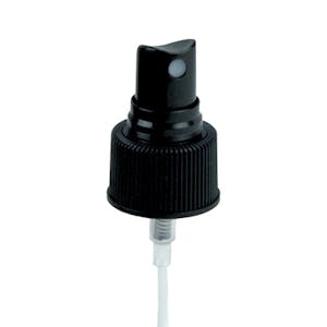 24/410 Black Ribbed Finger Sprayer - 5-1/4" Dip Tube & 0.16mL Output
