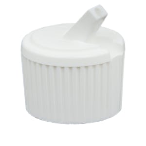24/410 White Polypropylene Flip-Top Dispensing Cap