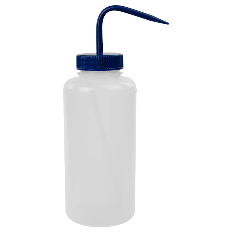 1000mL Scienceware® Wide Mouth Wash Bottle with Blue Dispensing Nozzle