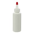 4 oz. White HDPE Cylindrical Sample Bottle with 24/410 White Yorker Cap
