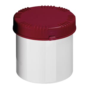 650mL White HDPE UN Rated Packo Round Jar with Red Lid