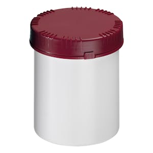 1500mL White HDPE UN Rated Packo Round Jar with Red Lid