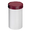 2000mL White HDPE UN Rated Packo Round Jar with Red Lid