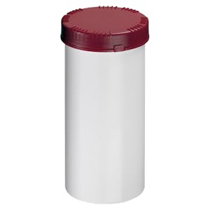 2500mL White HDPE UN Rated Packo Round Jar with Red Lid