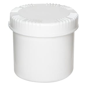 650mL White HDPE UN Rated Packo Round Jar with White Lid