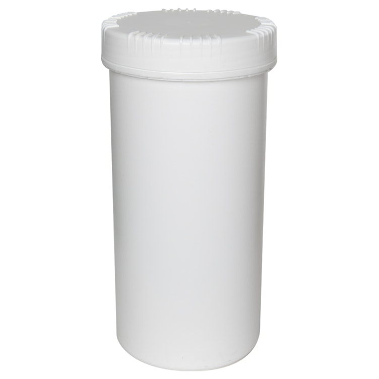 2500mL White HDPE UN Rated Packo Round Jar with White Lid