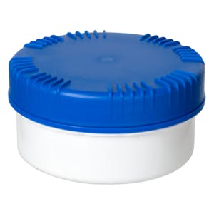 300mL White HDPE UN Rated Packo Round Jar with Blue Lid