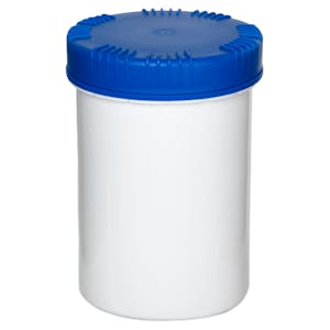 1000mL White HDPE UN Rated Packo Round Jar with Blue Lid