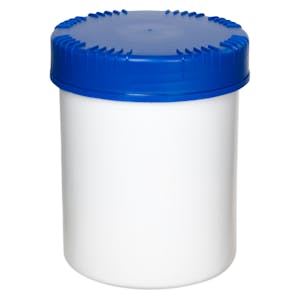 1500mL White HDPE UN Rated Packo Round Jar with Blue Lid