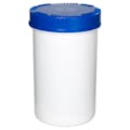2000mL White HDPE UN Rated Packo Round Jar with Blue Lid