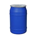 55 Gallon Blue Straight-Sided Open Head Poly Drum with 2" & 3/4" Bungs Lid & Metal Lever-Locking Ring