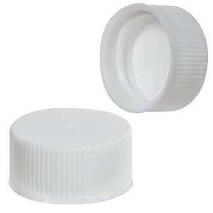 20/400 White Ribbed Polypropylene Cap with F217 Liner