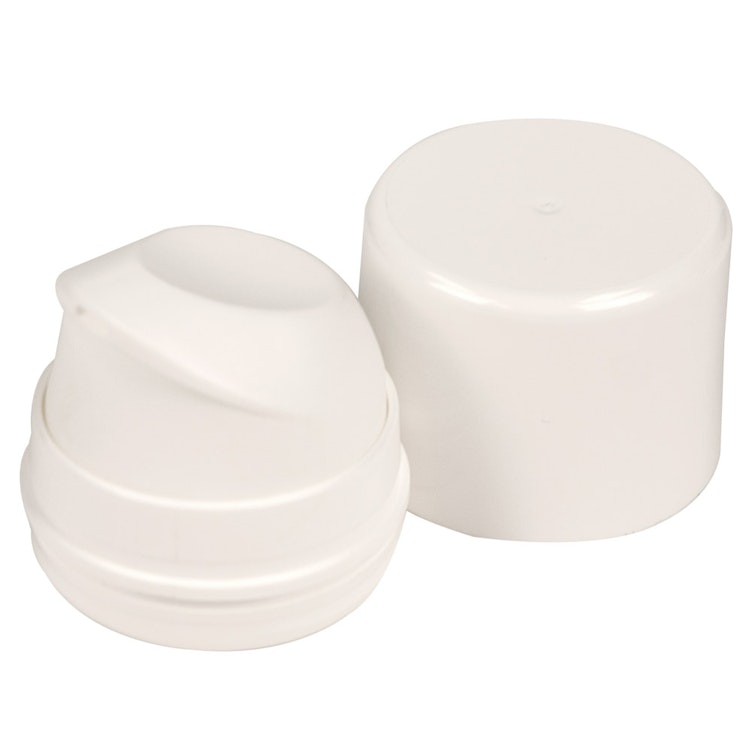 Pearl White Airless Dispenser Pump & Overcap