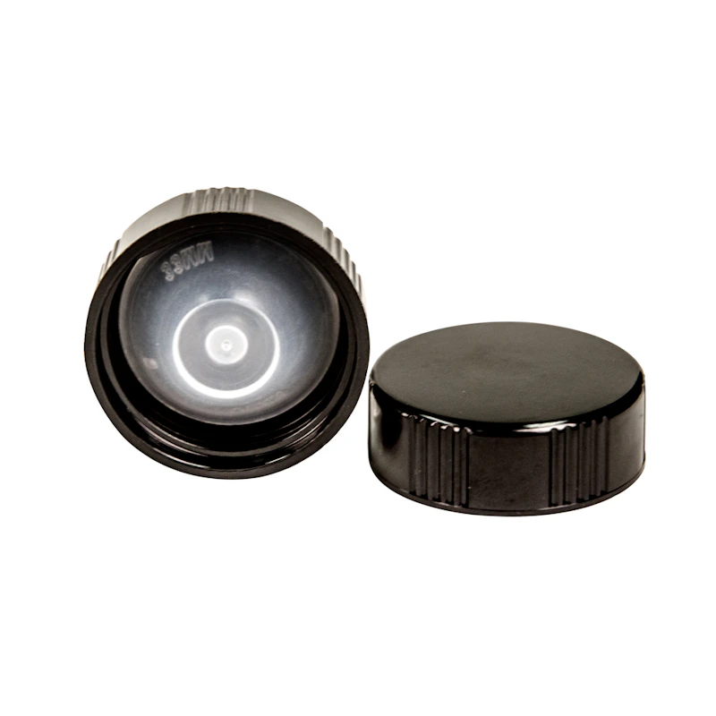 33/400 Black Phenolic Taperseal Cap with LDPE Liner