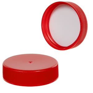 38/400 Red Ribbed Polypropylene Cap with F217 Liner