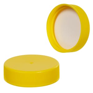 38/400 Yellow Ribbed Polypropylene Cap with F217 Liner