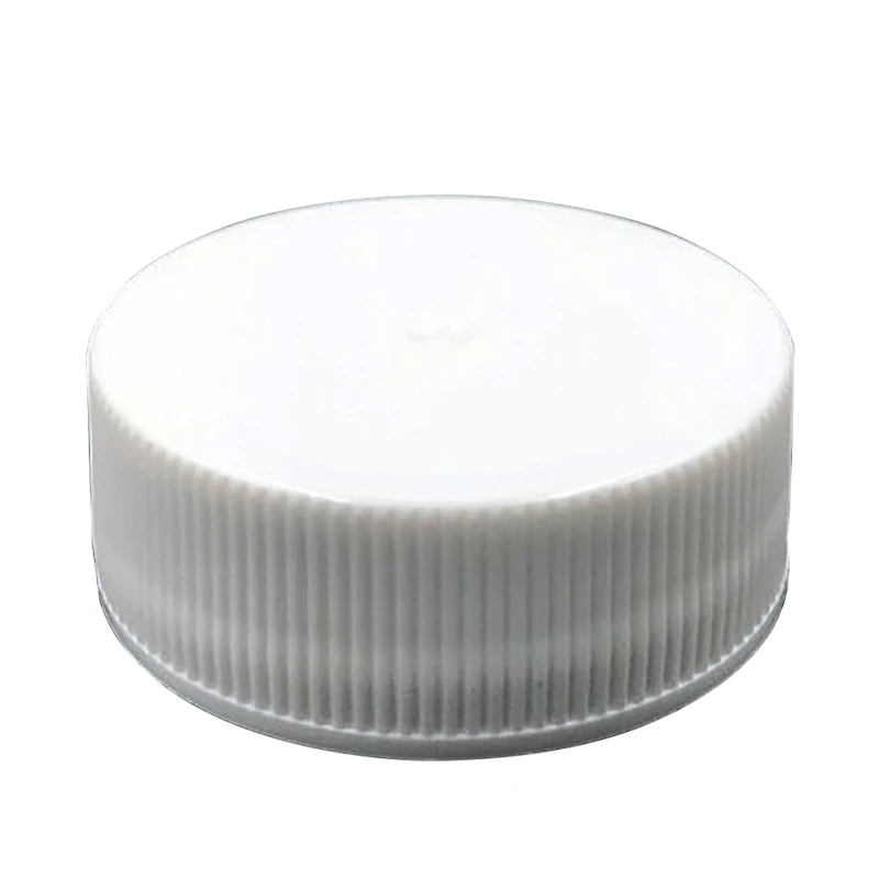 28/400 White Polypropylene Unlined Ribbed Cap