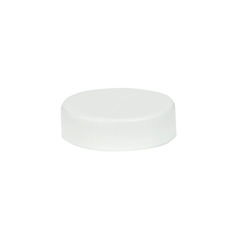 38/400 White Polypropylene Unlined Ribbed Cap