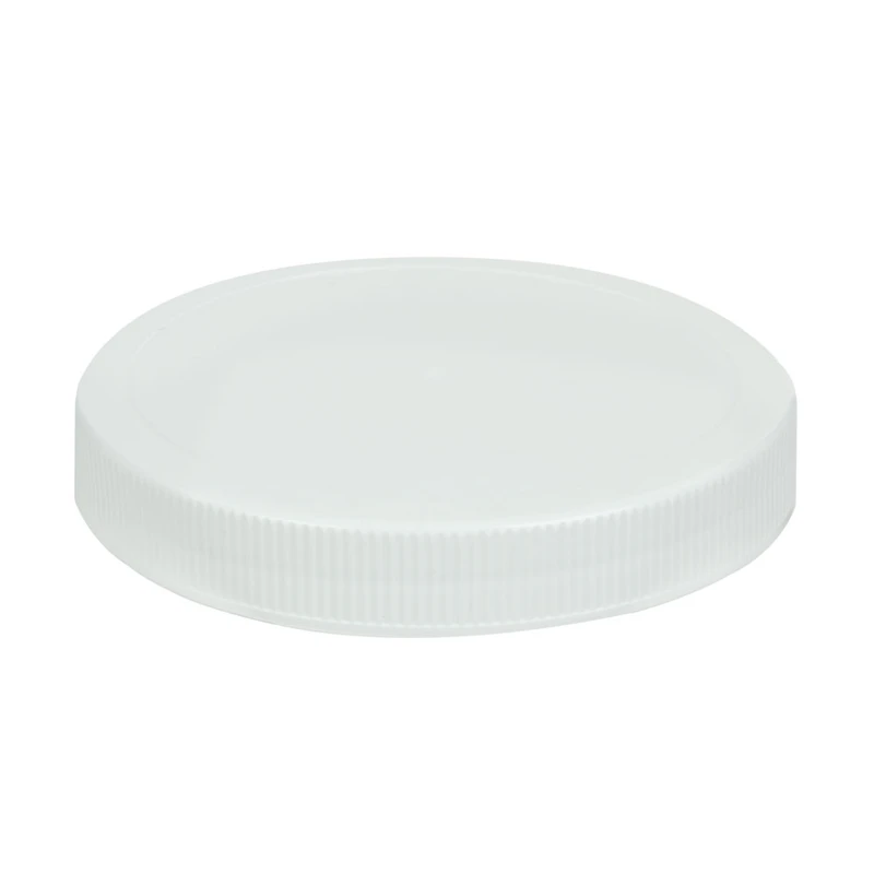 100/400 White Polypropylene Unlined Ribbed Cap
