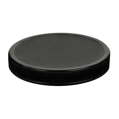 110/400 Black Polypropylene Unlined Ribbed Cap