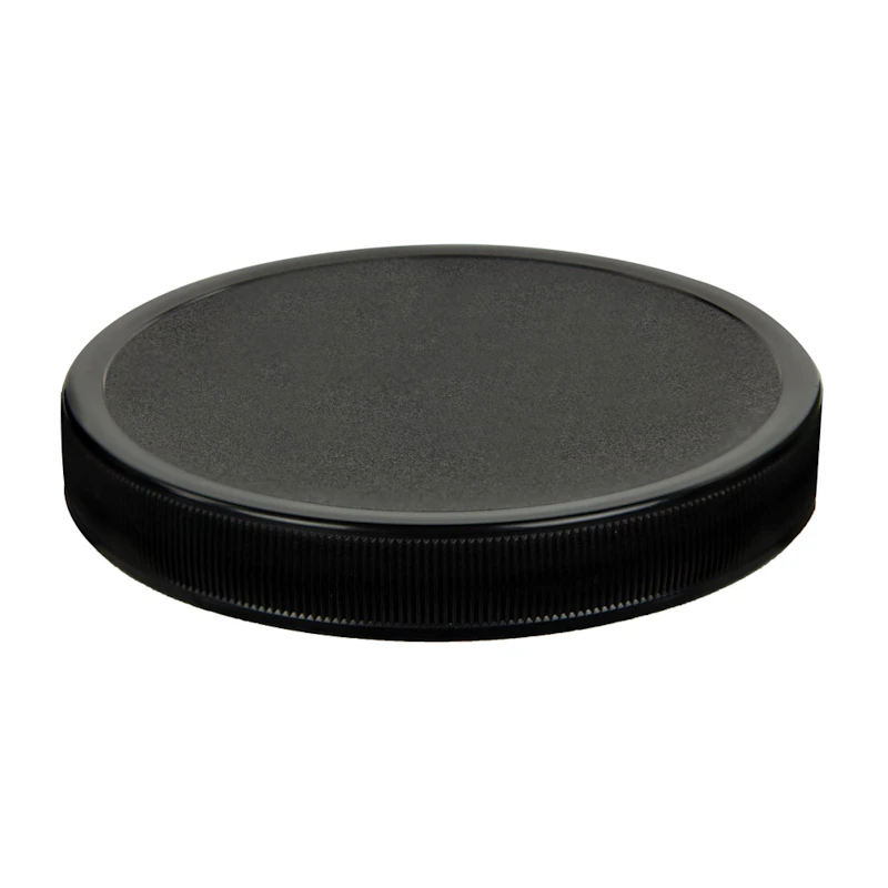 110/400 Black Polypropylene Unlined Ribbed Cap