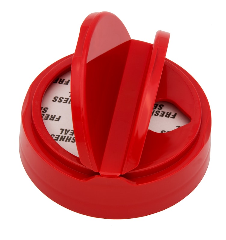 8 oz Natural PP Plastic Spice Jars (Red Flip & Sift Cap) - Natural 53-485