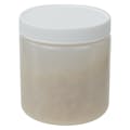16 oz. Natural HDPE Wide Mouth Round Jar with 89/400 White Ribbed Cap with F217 Liner