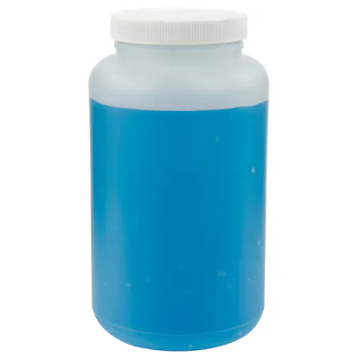 66.6 oz. Wide Mouth Round Natural HDPE Jar with 89/400 White Ribbed Cap with F217 Liner