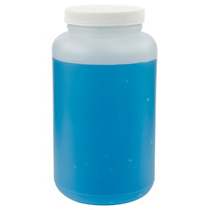 66.6 oz. Wide Mouth Round Natural HDPE Jar with 89/400 White Ribbed Cap with F217 Liner