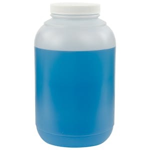 128 oz. Wide Mouth Round Natural HDPE Jar with 89/400 White Ribbed Cap with F217 Liner