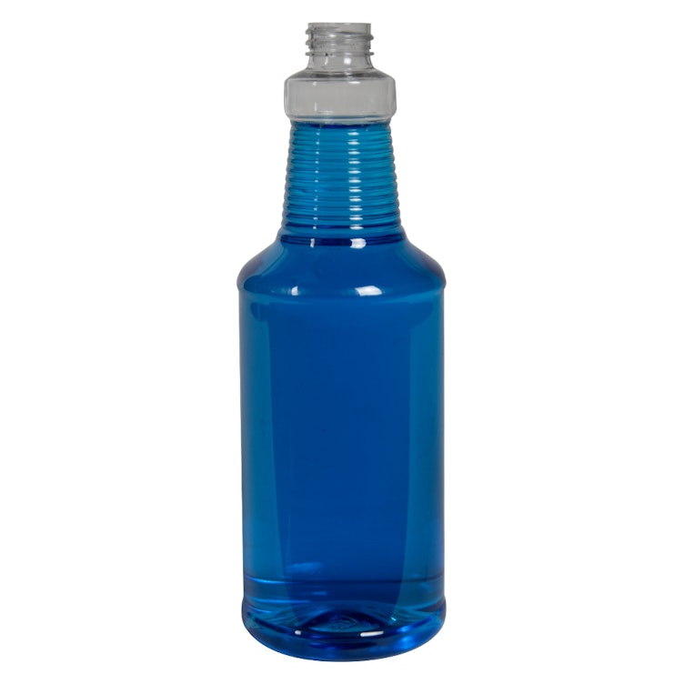 32 oz. Clear PET Spray Bottle with 28/410 Neck (Cap Sold Separately)