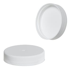 45/400 White Ribbed Polypropylene Cap with F217 Liner