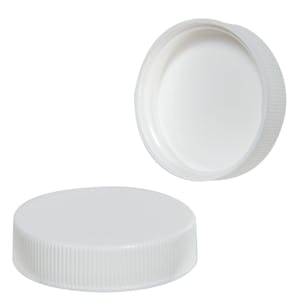 43/400 White Ribbed Polypropylene Cap with F217 Liner