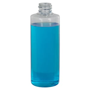 4 oz. Clear PVC Cylindrical Bottle with 20/410 Neck (Cap Sold Separately)