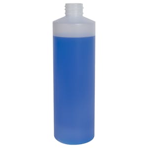 16 oz. Natural HDPE Cylindrical Sample Bottle with 28/410 Neck (Sprayer or Cap Sold Separately)