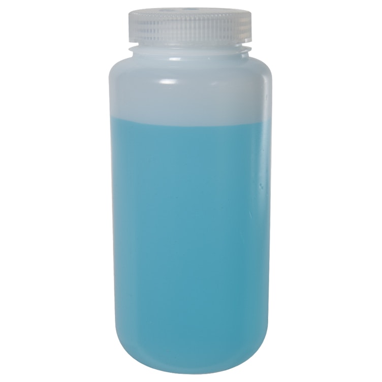 32 oz./1000mL Nalgene™ Wide Mouth Pass-Port IP2 HDPE Shipping Bottle with 63mm Cap