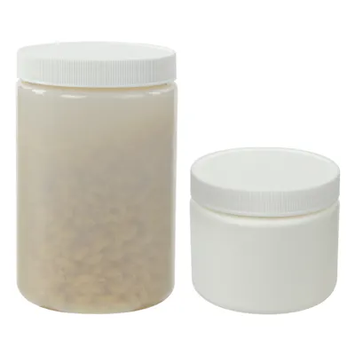 White & Natural HDPE Wide Mouth Jars with Plain Caps