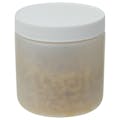 8 oz. Natural HDPE Wide Mouth Round Jar with 70/400 White Ribbed Cap with F217 Liner