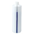 16 oz. Easy View Stripe Polyethylene Bottle with 24/410 White Ribbed Cap with F217 Liner