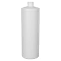 32 oz. White HDPE Cylindrical Sample Bottle with 28/410 Neck (Sprayer or Cap Sold Separately)