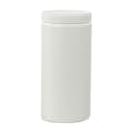 16 oz. White HDPE Wide Mouth Round Jar with 70/400 White Ribbed Cap with F217 Liner