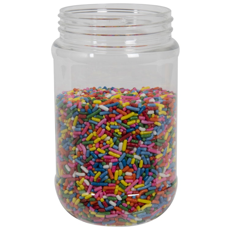 16 oz. Clear PET Round Jar with Label Panel & 70/400 Neck (Caps Sold Separately)