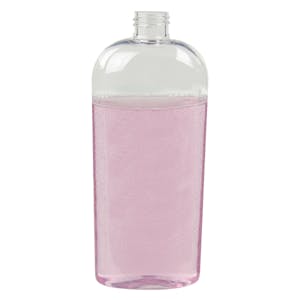 12 oz. Clear PET Cosmo High Clarity Oval Bottle with 24/410 Neck (Cap Sold Separately)